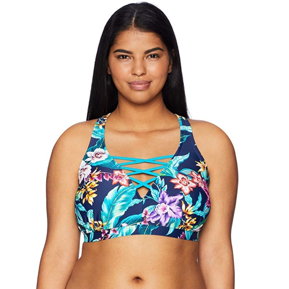 Lace up Front Bikini Top Sz Md NWT